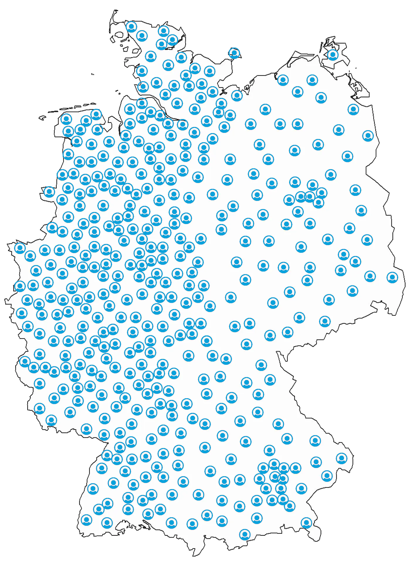 PolyTalent HR Consultancy LLC Dubai – recruitment network map of Germany, showing candidate reach and international headhunting capabilities from Dubai.