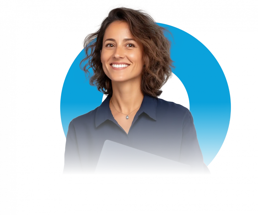 PolyTalent HR Consultancy LLC Dubai – smiling businesswoman with laptop, symbolizing professional recruitment consulting and career development in UAE